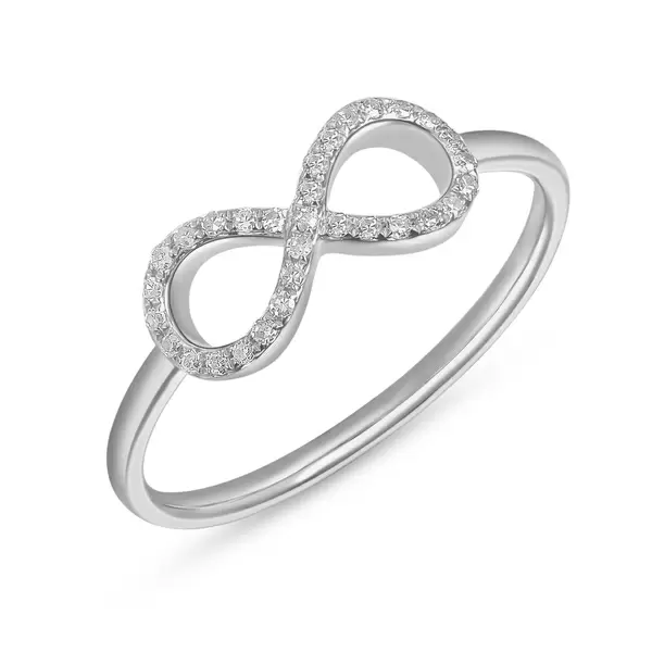 Leaf Jewelry Infinityring mit Diamanten, 18 K Weißgold Hotsell
