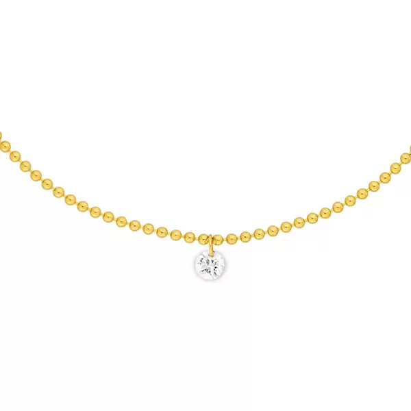 Leaf Jewelry Armkette Pure Ball Chain, Diamant, 14 K Gelbgold im Angebot