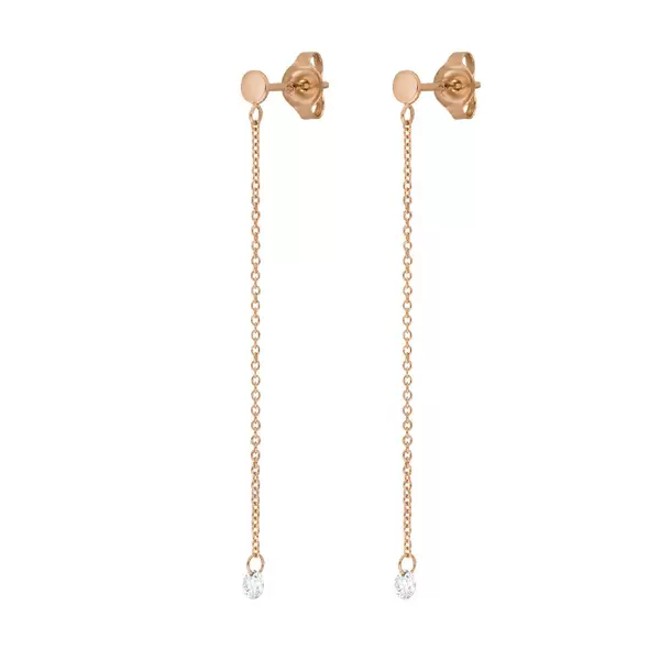 Leaf Jewelry Ohrringe Pure Kette, 18 K Rosegold Blitzverkäufe