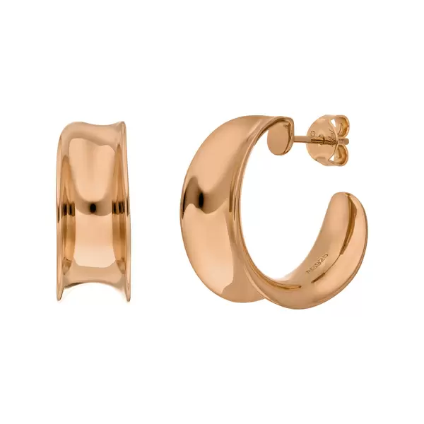 Leaf Jewelry Silber Creolen, 80's, Rosegold Fabrik Onlineshop