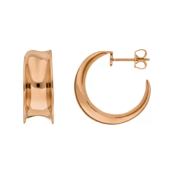 Leaf Jewelry Silber Creolen, 80's, Rosegold Fabrik Onlineshop