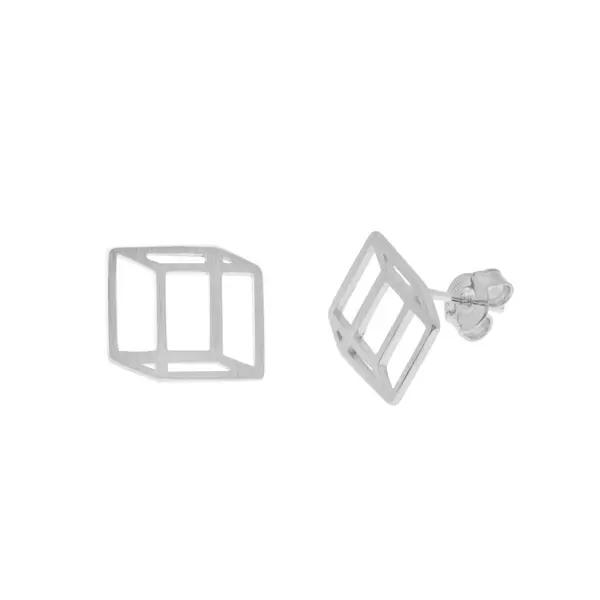 Leaf Jewelry Ohrstecker Cube matt, 925 Sterlingsilber Günstig kaufen