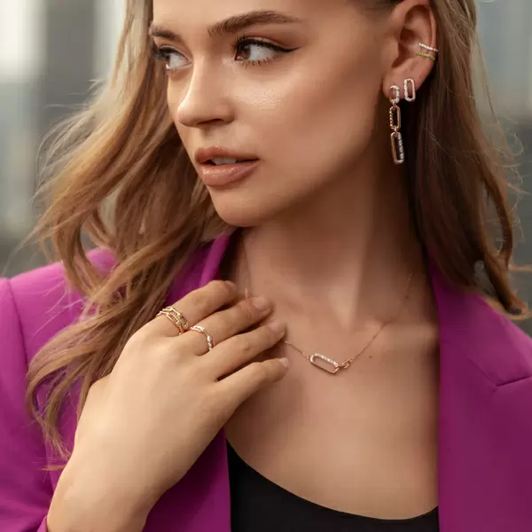 Leaf Jewelry Silber Ohrringe, Gelbgold, Neon Twist Versandkostenfrei