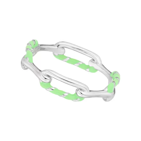 Leaf Jewelry Ring Neon Twist, 925 Sterlingsilber, grün, Gr.54 Black Friday