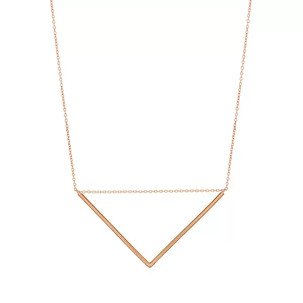 Leaf Jewelry Halskette Big Triangle, 18 K Rosegold vergoldet Osterangebot