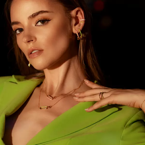 Leaf Jewelry Silber Halskette, Gelbgold, Neon Twist Online Outlet