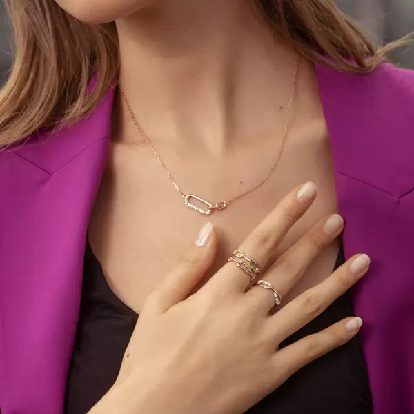 Leaf Jewelry Silber Halskette, Rosegold, Neon Twist Große Rabatte