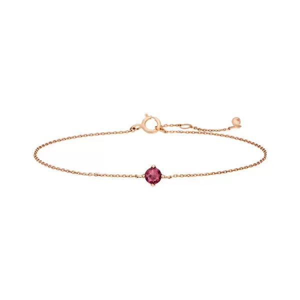 Leaf Jewelry Armkette Cabochon, Rhodolite, 14 K Rosegold Räumungsverkauf