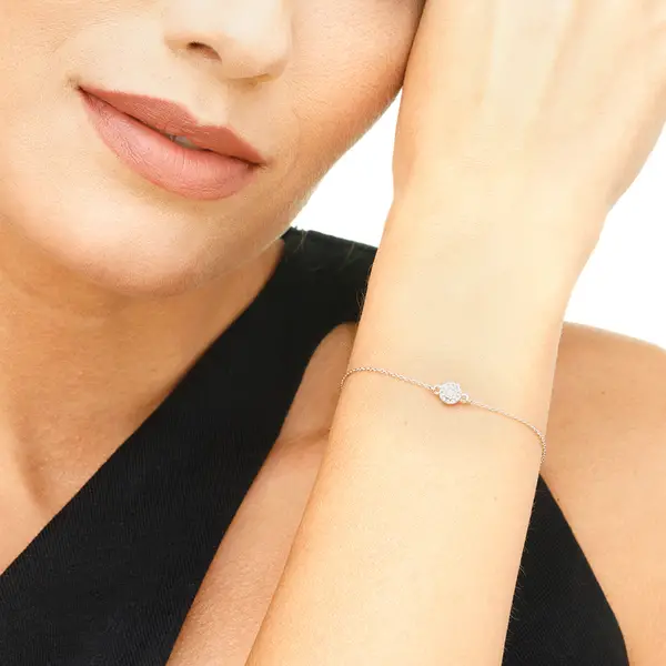 Leaf Jewelry Armkette Pavé II mit Diamanten, 18 K Weißgold Tägliche Deals