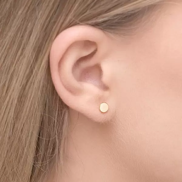 Leaf Jewelry Ohrstecker Disc 5 mm, 14 K Gelbgold Riesige Ersparnisse