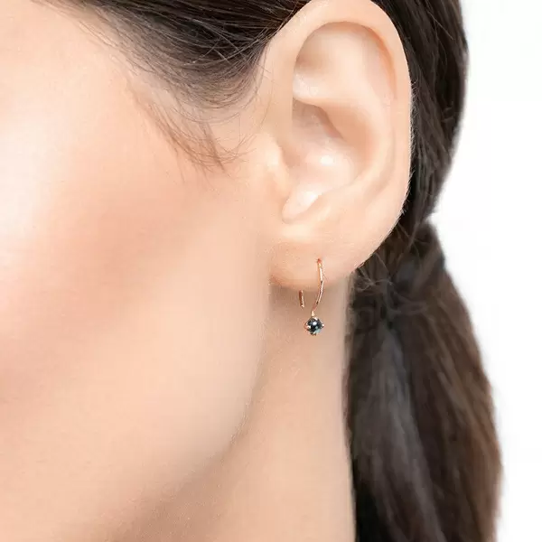 Leaf Jewelry Ohrringe Cabochon, Blaue Topas, 14 K Roségold Super Sparpreis