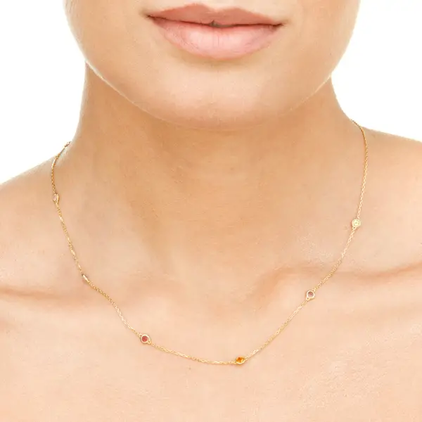Leaf Jewelry Halskette Fine Gems, 14K Gelbgold Kostenlose Rückgabe