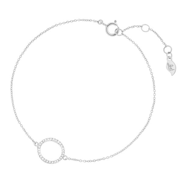 Leaf Jewelry Armkette Circle mit Diamanten, 18 K Weißgold Letzte 3 Tage