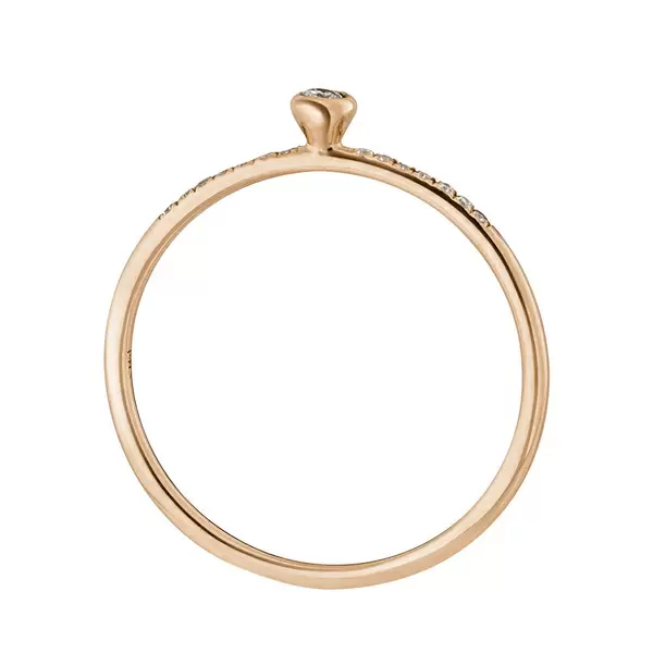 Leaf Jewelry Ring Petite, White Diamond, 14 K Rosegold Bis zu 50% Rabatt
