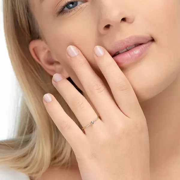 Leaf Jewelry Ring Petite, White Diamond, 14 K Rosegold Bis zu 50% Rabatt