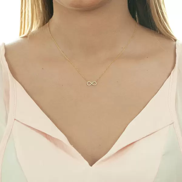 Leaf Jewelry Halskette Infinity mit Diamanten, 18 K Gelbgold Nur für heute