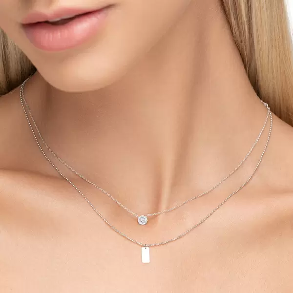 Leaf Jewelry Halskette Pavé II mit Diamanten, 18 K Weissgold Bis zu 55% Rabatt