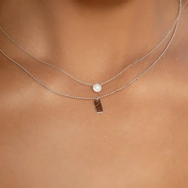 Leaf Jewelry Halskette Pavé II mit Diamanten, 18 K Weissgold Bis zu 55% Rabatt