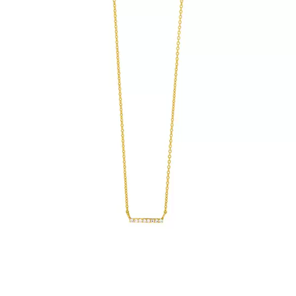 Leaf Jewelry Halskette Horizontal Bar, Diamant, 14 K Gelbgold 50% Rabatt mit kostenlosem Versand