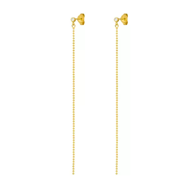 Leaf Jewelry Ohrstecker "my first diamond", ball chain, 14 K Gelbgold Clearance-Verkauf