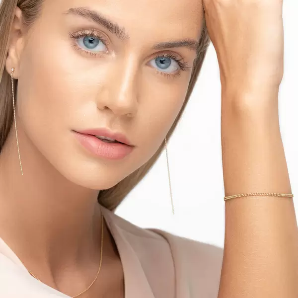 Leaf Jewelry Ohrstecker "my first diamond", ball chain, 14 K Gelbgold Clearance-Verkauf