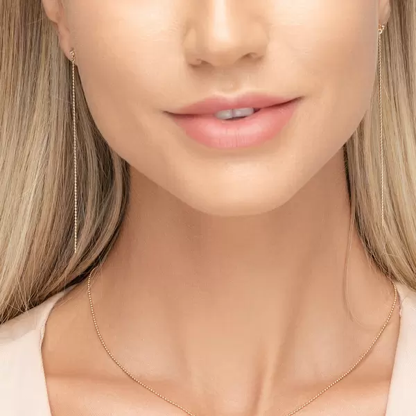 Leaf Jewelry Ohrstecker "my first diamond", ball chain, 14 K Gelbgold Clearance-Verkauf