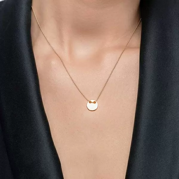 Leaf Jewelry Halskette Plate, 14 K Gelbgold Kostenloser Versand international