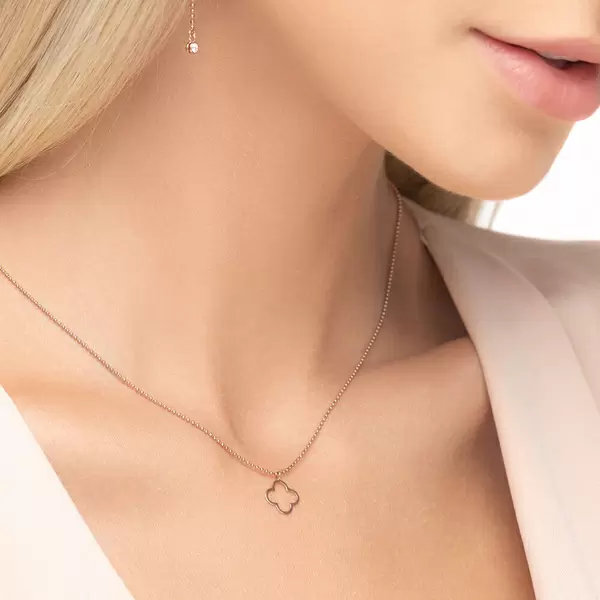 Leaf Jewelry Halskette GENTLE CLOVER, 14 K Rosegold Black Friday Preise