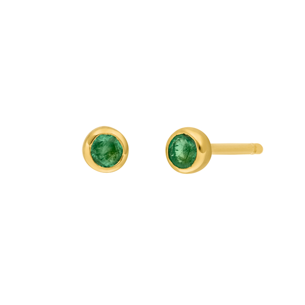 Leaf Jewelry Ohrstecker Smaragd, 14K Gelbgold Hotsell