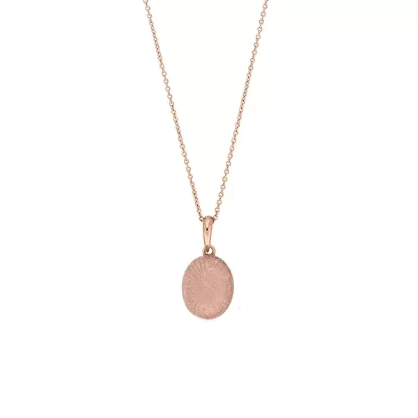 Leaf Jewelry Halskette Cabochon II, 14 K Rosegold, Rosenquarz Schlussverkauf