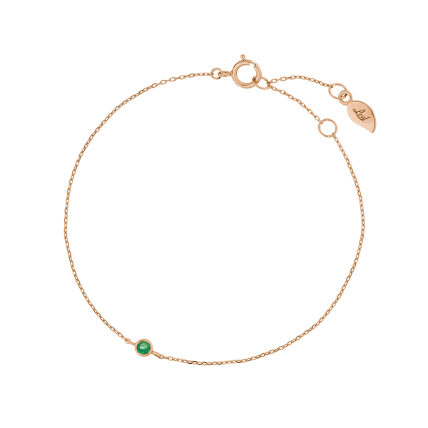 Leaf Jewelry Armkette Smaragd, 14K Rosegold Großer Ausverkauf