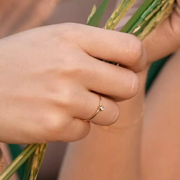 Leaf Jewelry Ring "my first diamond", 14 K Weißgold Online Shopping