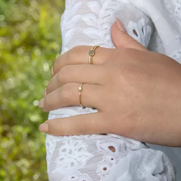 Leaf Jewelry Ring "my first diamond", 14 K Weißgold Online Shopping