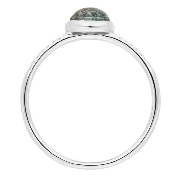 Leaf Jewelry Ring Labradorit mit Diamanten, 14K Weißgold Exklusivangebot