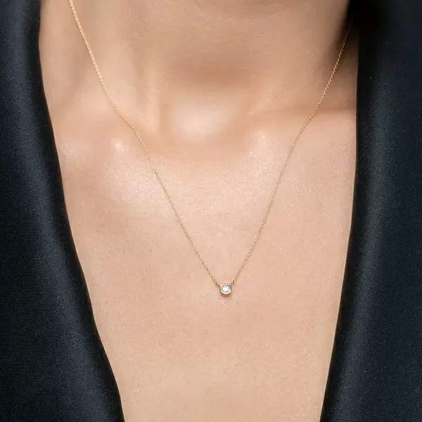 Leaf Jewelry Halskette "my first diamond", 14 K Gelbgold Jubiläumsangebot