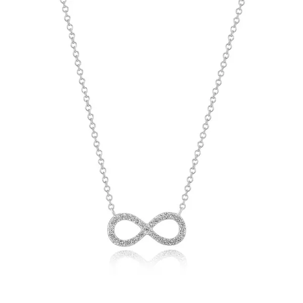 Leaf Jewelry Halskette Infinity mit Diamanten, 18 K Weissgold Heißer Verkauf