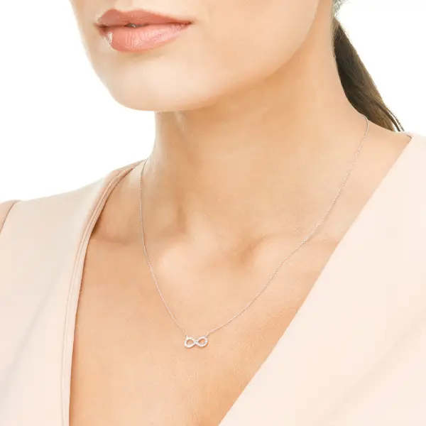 Leaf Jewelry Halskette Infinity mit Diamanten, 18 K Weissgold Heißer Verkauf