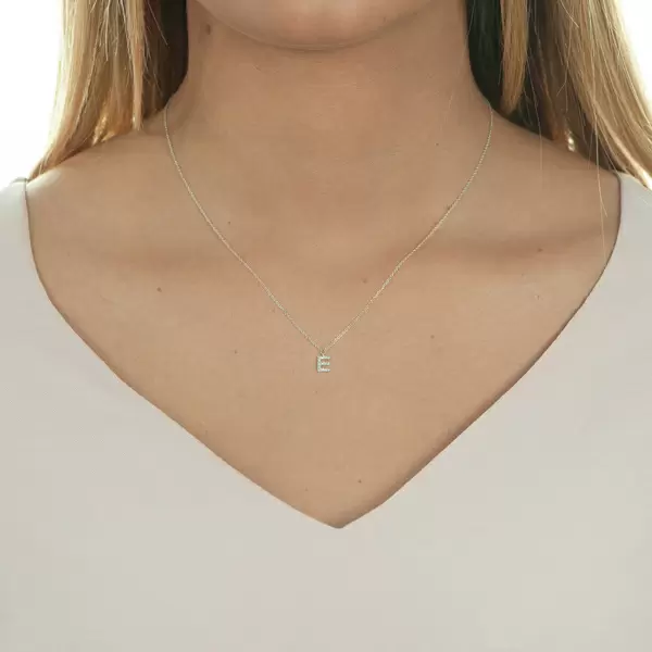 Leaf Jewelry Halskette Letter "E", 14 K Weißgold mit Diamanten Online Outlet