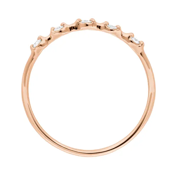 Leaf Jewelry Ring mit 5 Diamanten, 14K Rosegold Zeitlich begrenztes Angebot