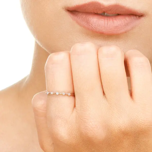 Leaf Jewelry Ring mit 5 Diamanten, 14K Rosegold Zeitlich begrenztes Angebot