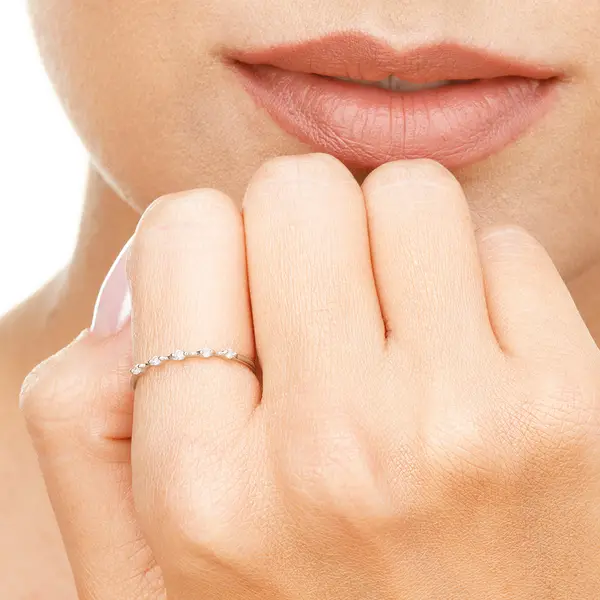 Leaf Jewelry Ring mit 5 Diamanten, 14K Rosegold Zeitlich begrenztes Angebot