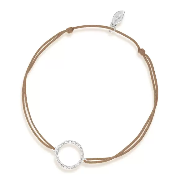 Leaf Jewelry Glücksbändchen Circle mit Diamanten, 18 K Weißgold, Beige Bestseller