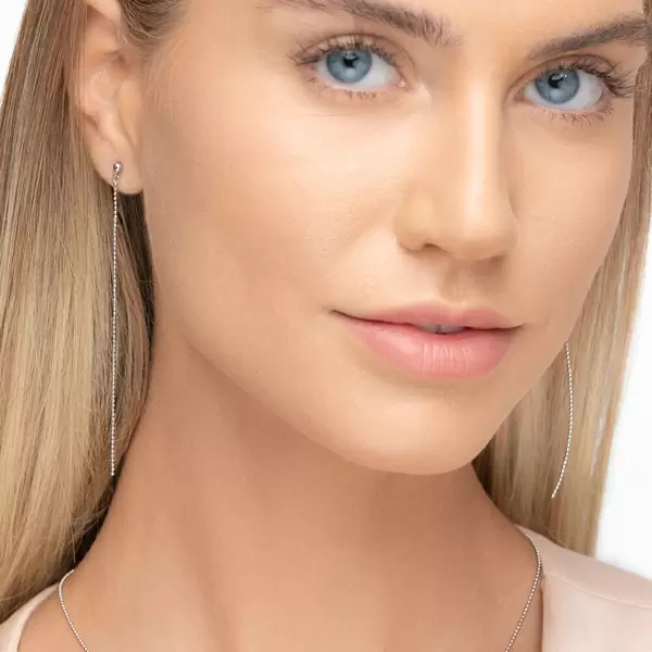 Leaf Jewelry Ohrringe Ball Chain, 14 K Weißgold Saisonale Angebote