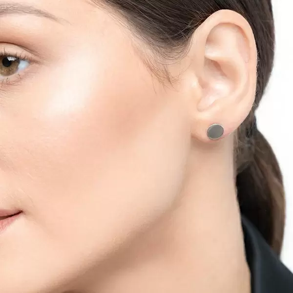 Leaf Jewelry Ohrstecker Disc 8 mm, 14 K Weissgold Tägliche Deals