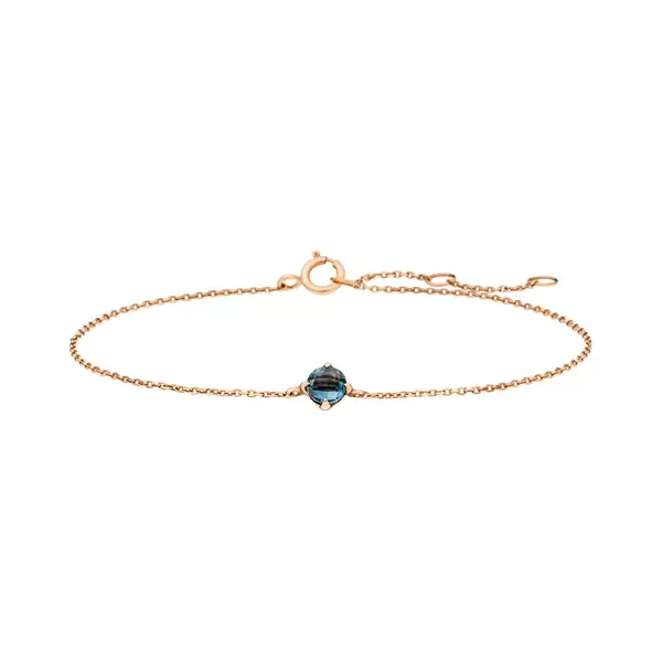 Leaf Jewelry Armkette Cabochon, Blue Topaz, 14 K Rosegold Sonderangebote