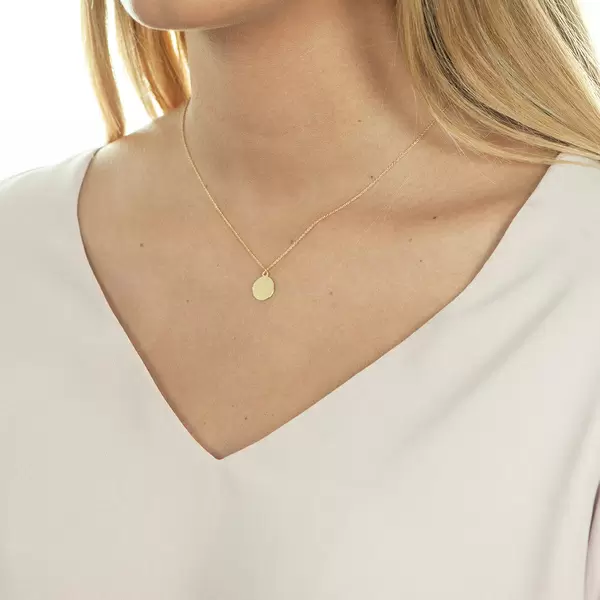 Leaf Jewelry Halskette Plate, 14 K Gelbgold Riesige Ersparnisse