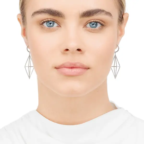 Leaf Jewelry Ohrringe Trapez mit Diamanten, 18 K Rosegold Tiefpreis