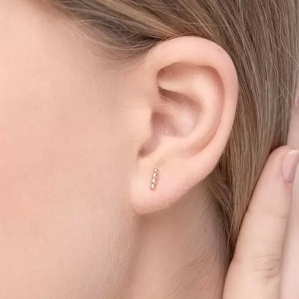 Leaf Jewelry Ohrstecker 4 Kugel, 14K Rosegold Wochenangebot