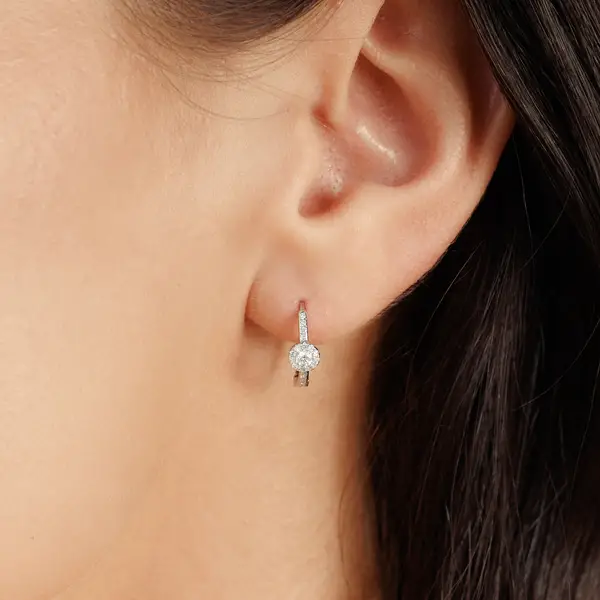 Leaf Jewelry Creolen Pave II, 14K Gelbgold Begrenzte Freigabe