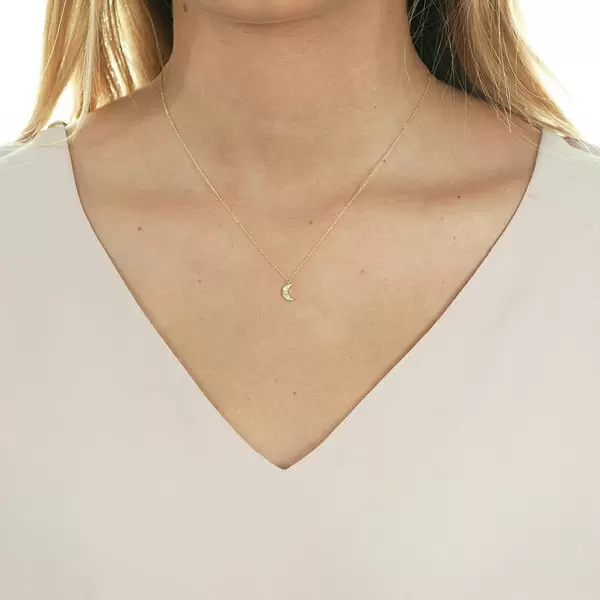 Leaf Jewelry Halskette Halbmond, 18 K Gelbgold Bis zu 65% Rabatt